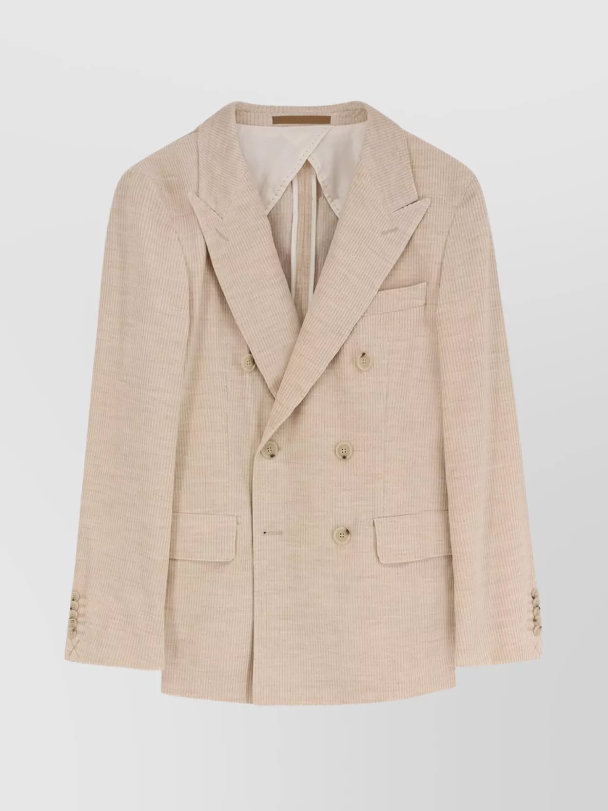 Hugo Boss Double-breasted Corduroy Blazer Pockets In Neutral