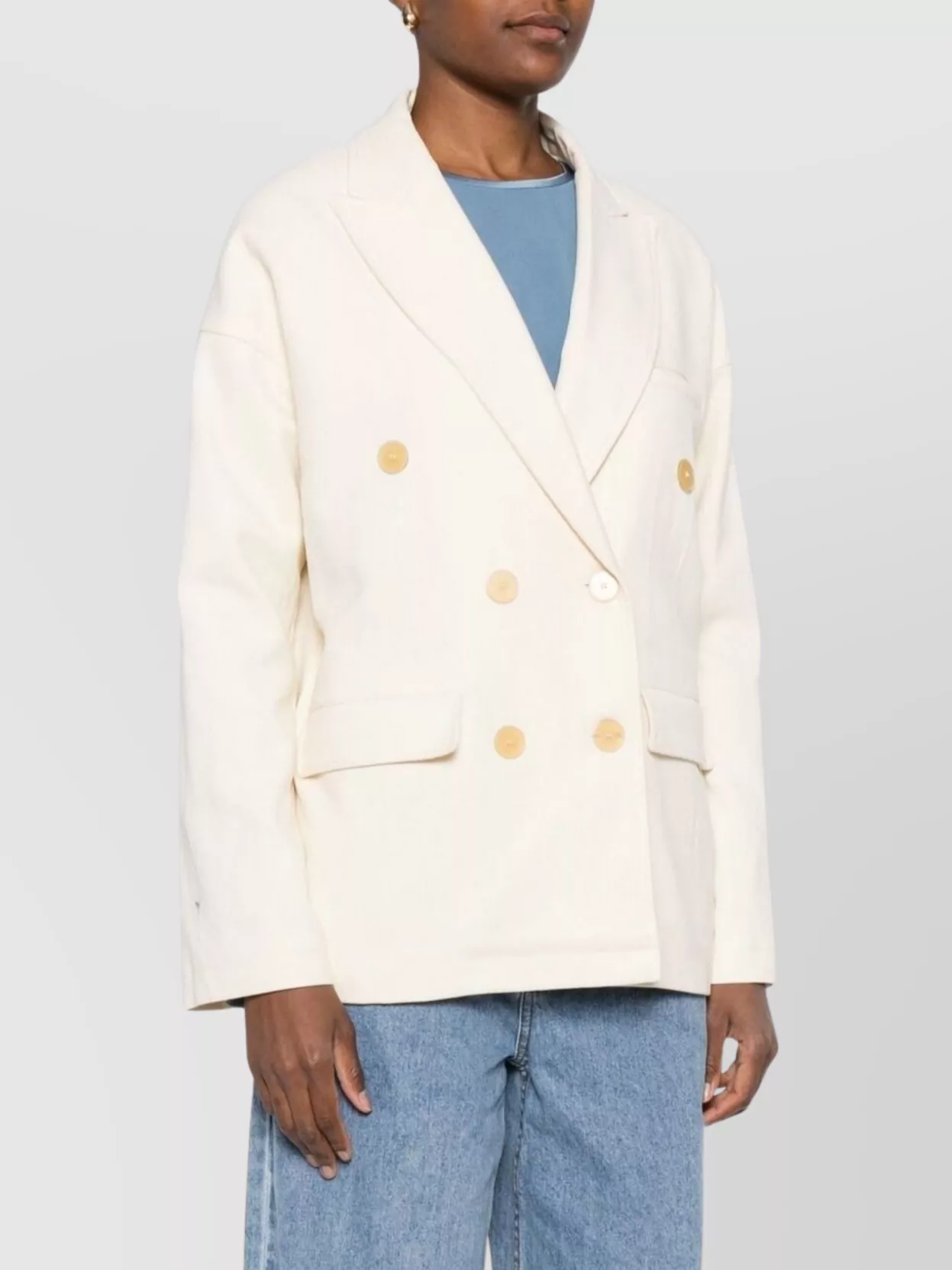 Forte Forte Double-Breasted Tailored Jacket Featuring Flap Pockets