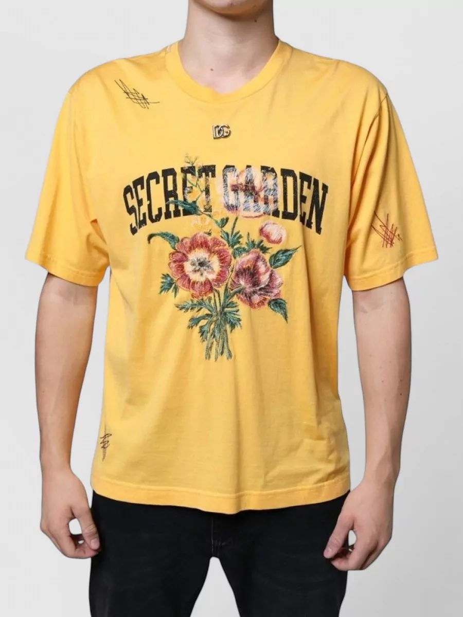 Dolce&Gabbana Floral cotton crew neck t-shirt
