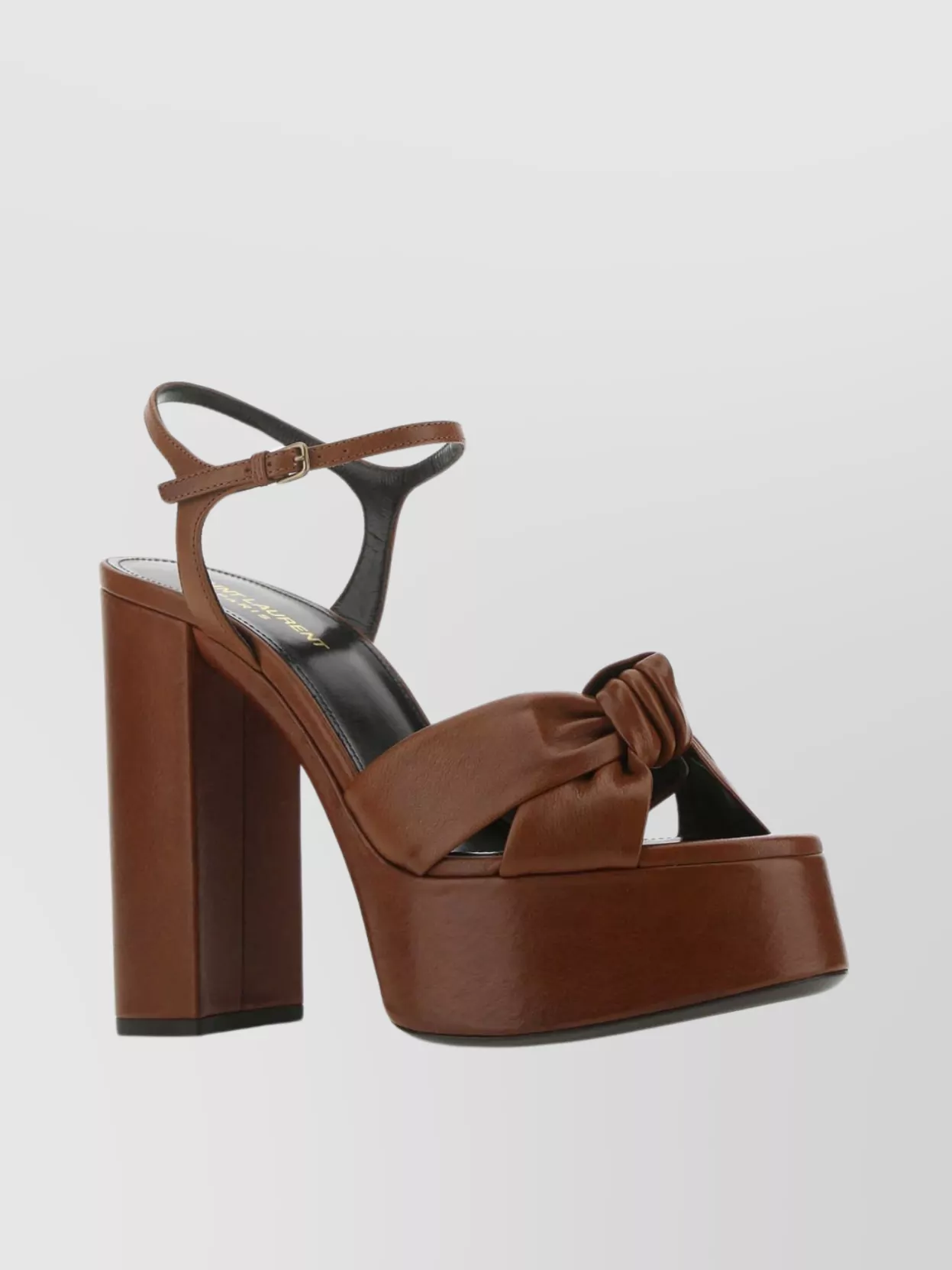 Shop Saint Laurent Bianca 85 Chunky Heel Knotted Detail Sandals