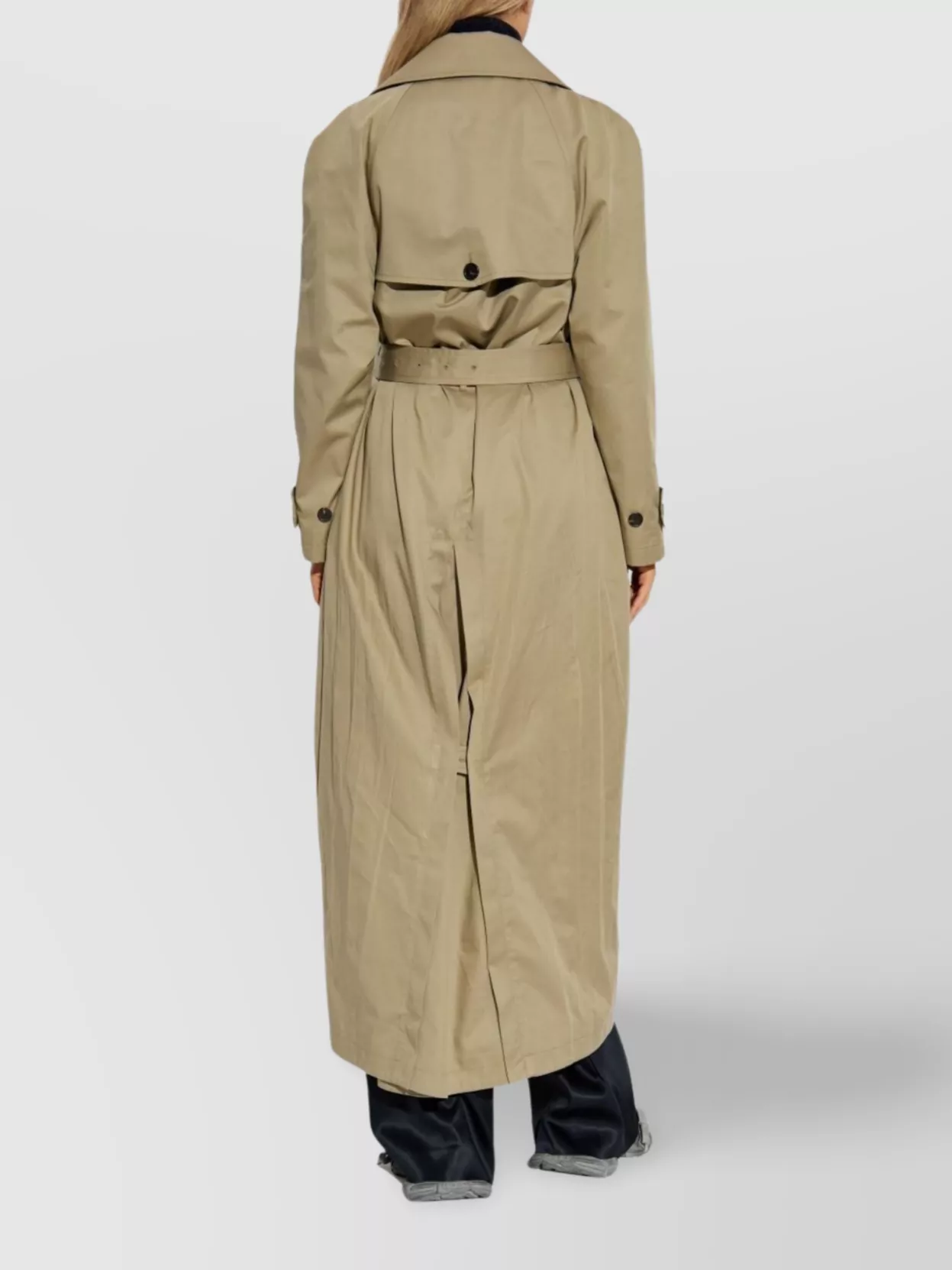 Balenciaga Double-Breasted Trench Coat Belted Waist