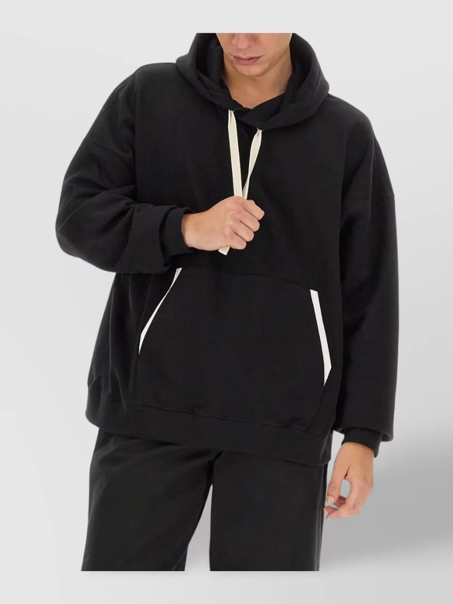 Palm Angels Relaxed-fit Cotton Hoodie With Contrasting Drawstrings