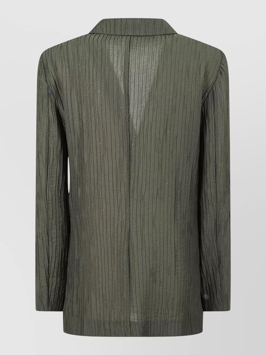 Emporio Armani Sparkling Pleated Single-Breasted Blazer