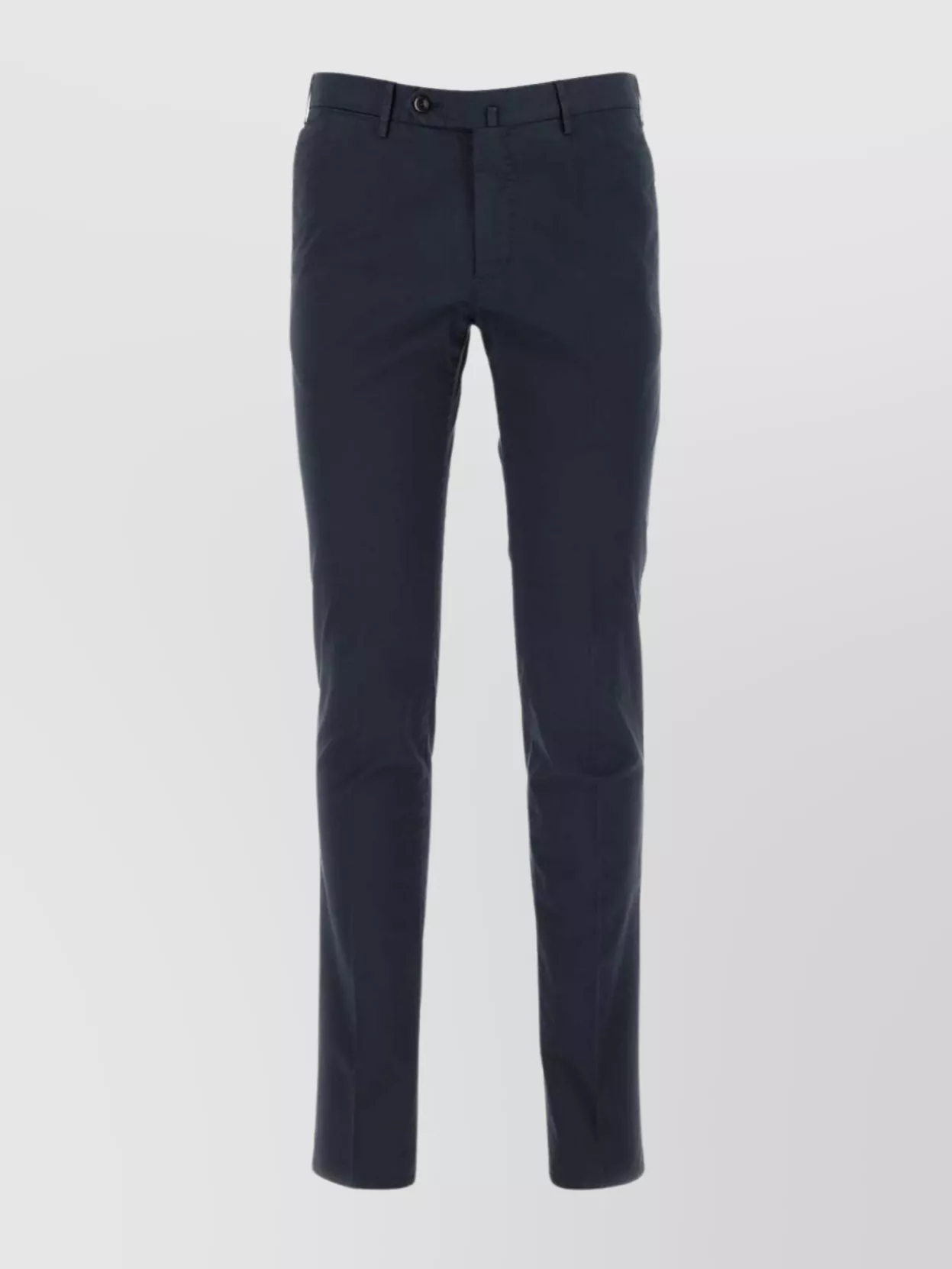 Pt Torino Stretch Cotton Trousers With Back Pockets And Belt Loops In Blue