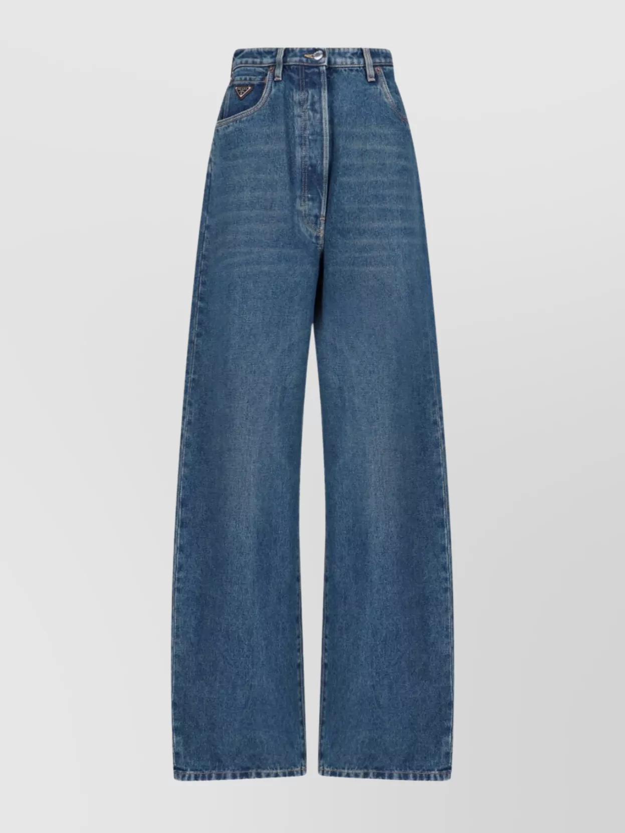 Prada Straight Trousers With Five Pockets In Blue