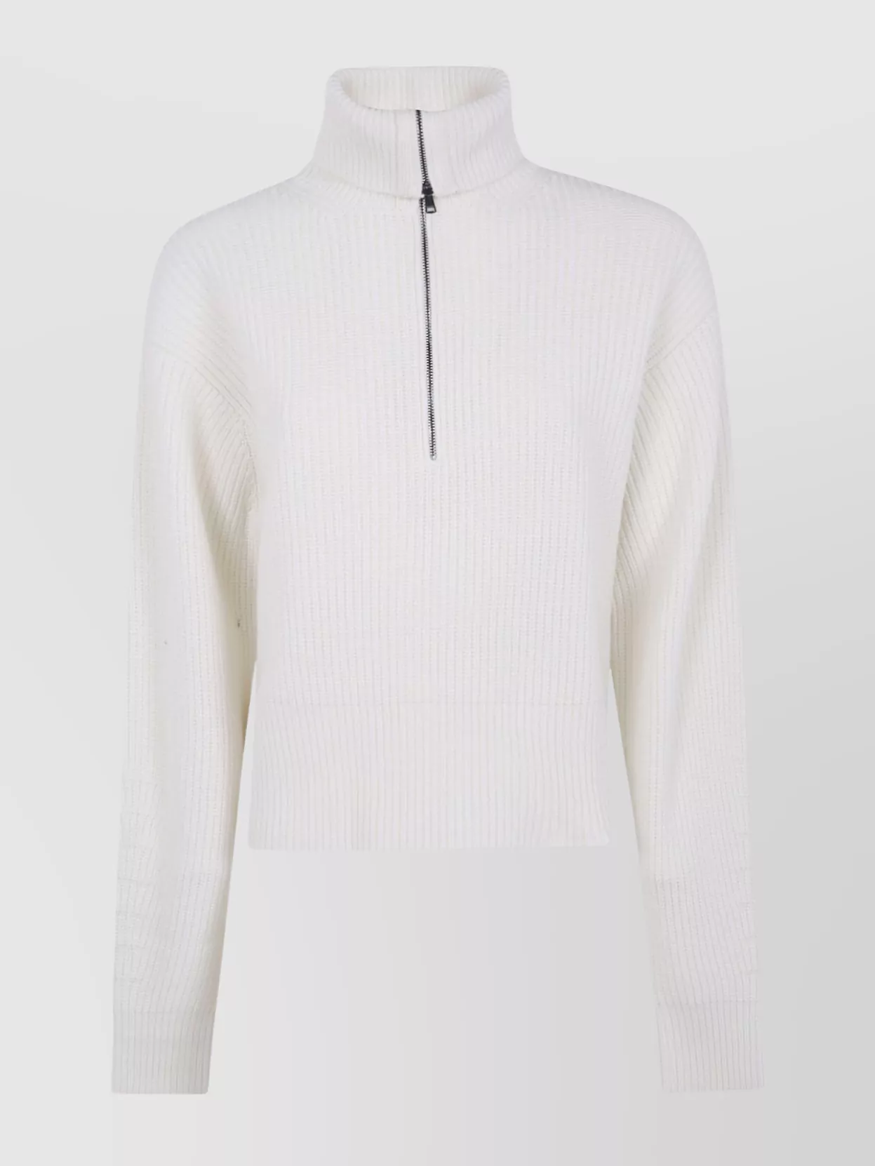 Max Mara Half Zip Knit Sweater With High Neck