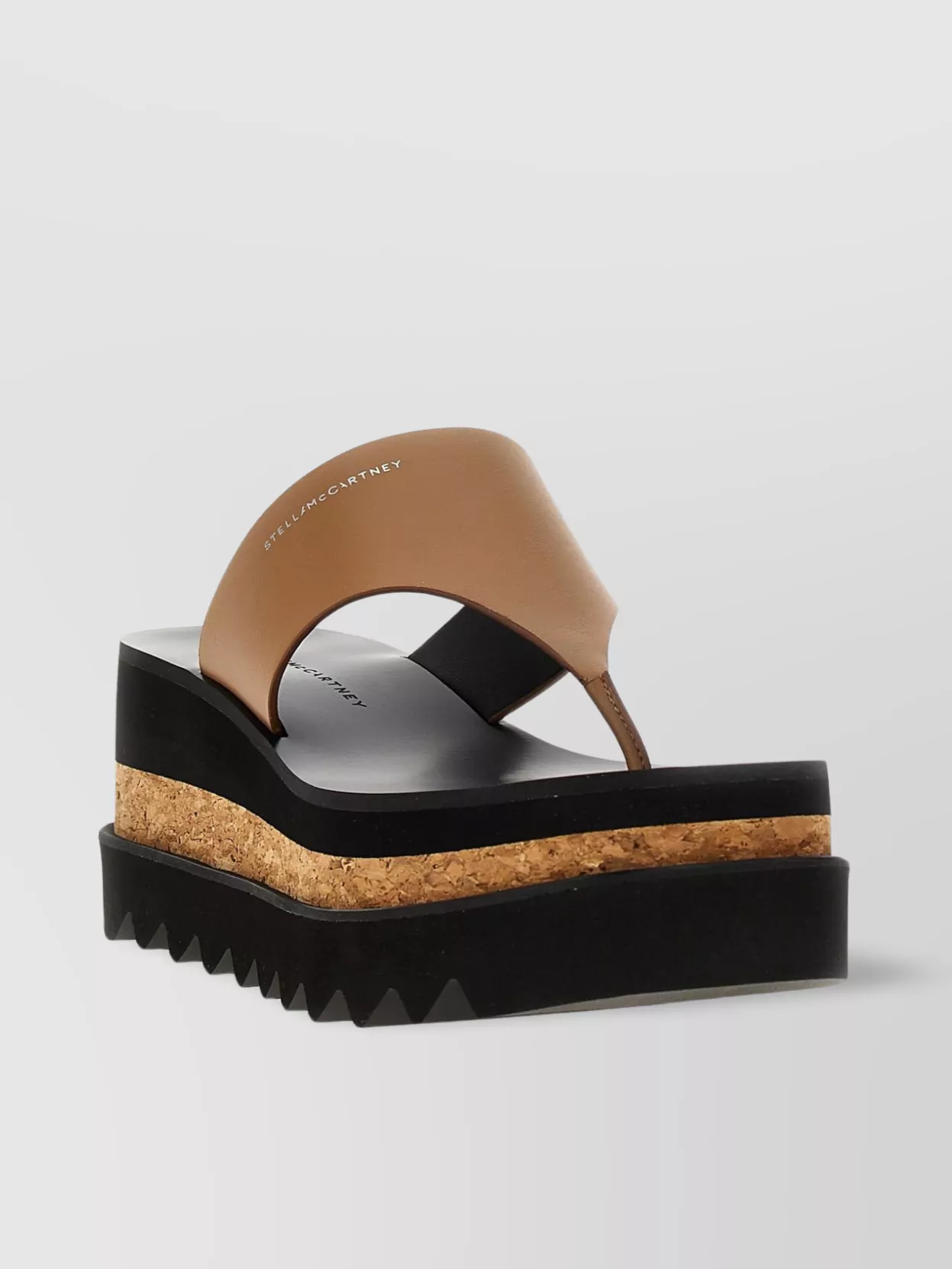 Stella Mccartney 'elyse Wide Strap Platform Sandals' In Black