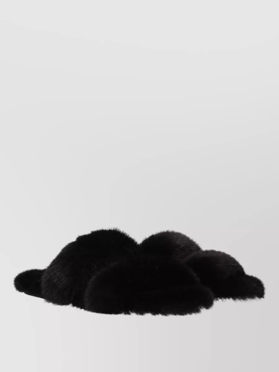 Saint Laurent Faux Fur Slippers