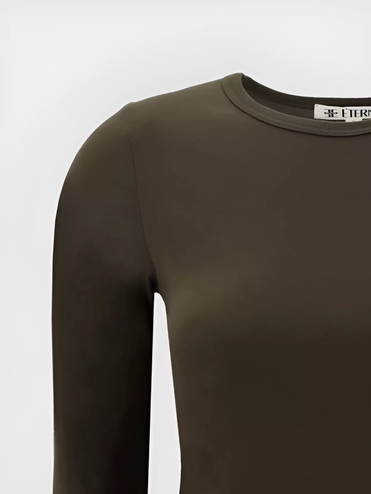 Éterne Silhouette-Enhancing Cotton Long-Sleeve Top
