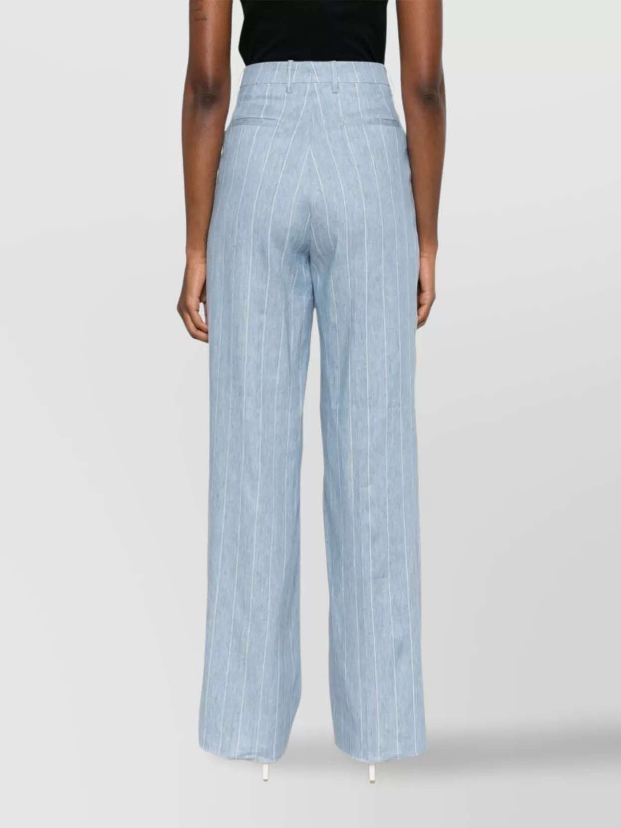 Tagliatore Wide-leg Linen Trousers With Subtle Pinstripe