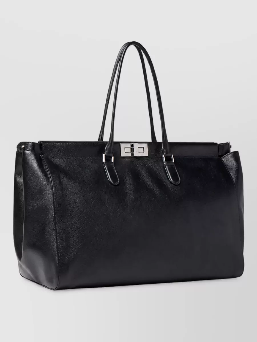 Fendi Leather Peekaboo Tote Bag