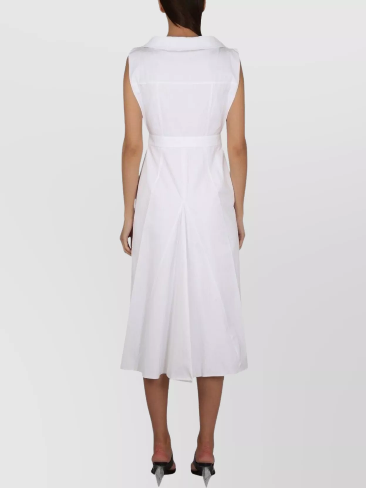 Alexander Mcqueen Waist Belted Midi Length Sleeveless Dress