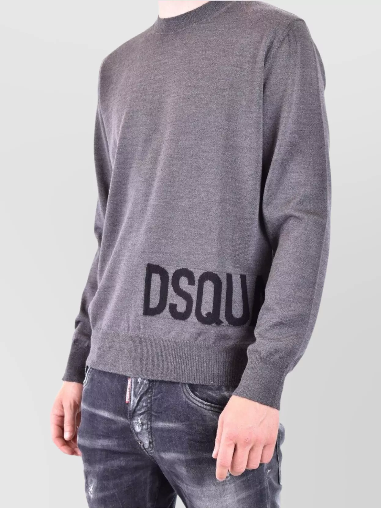 Dsquared2 Ribbed Crew Neck Sweaters With Long Sleeves