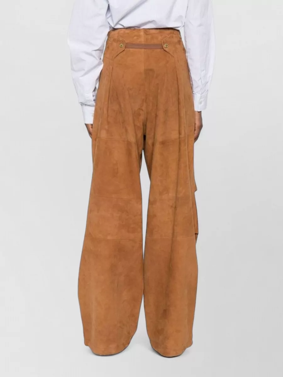 Darkpark Trousers Wide Leg Button Detail Side Pockets