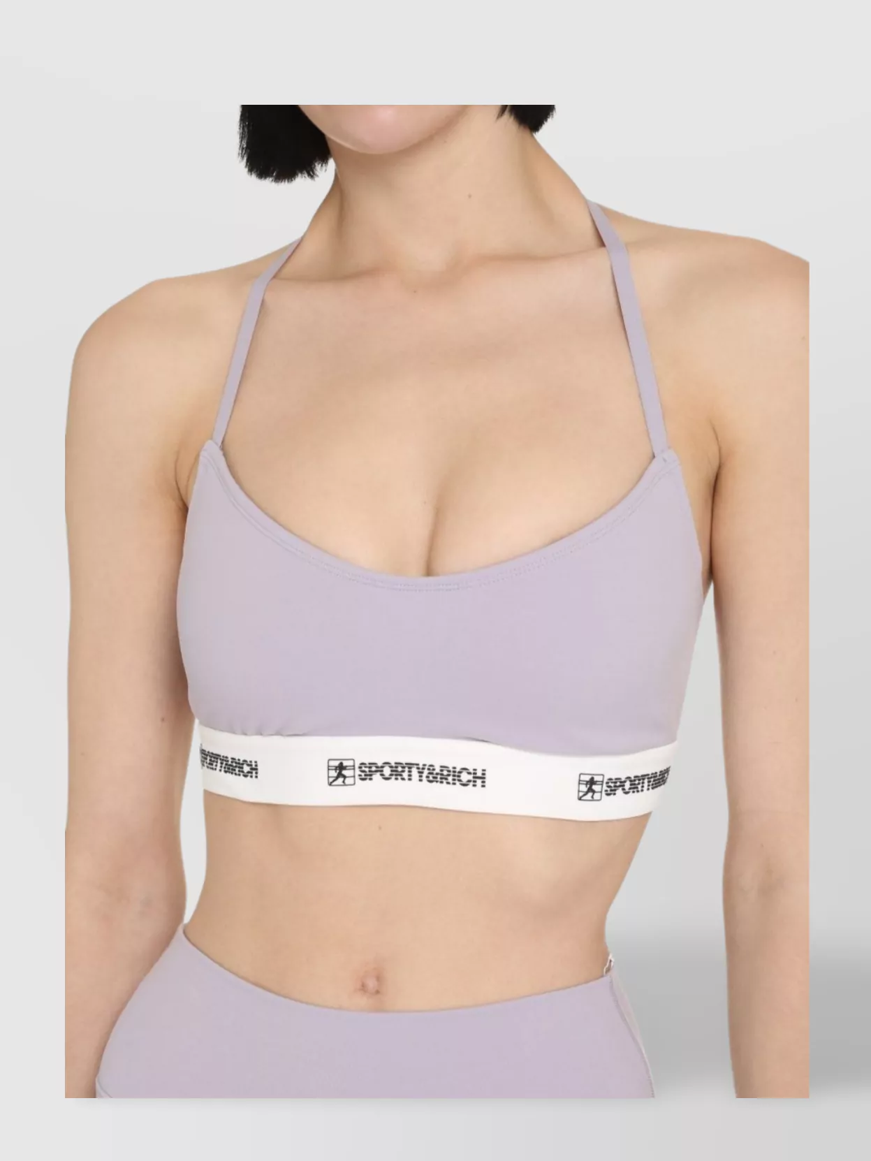 Sporty And Rich Sporty & Rich Logo Detailed Racerback Cropped Top