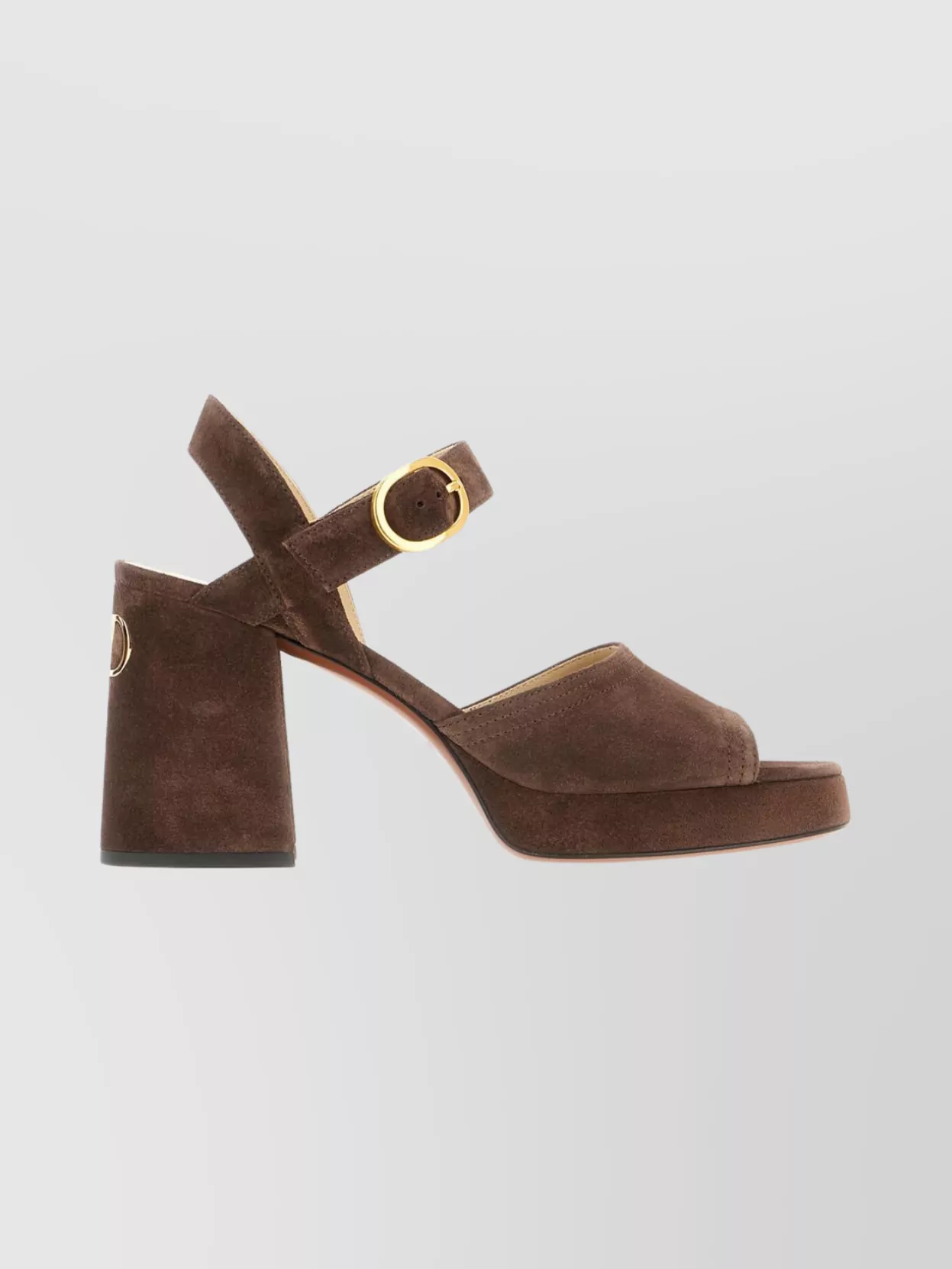 Valentino Suede Block Heel Open Toe Sandals In Animal Print