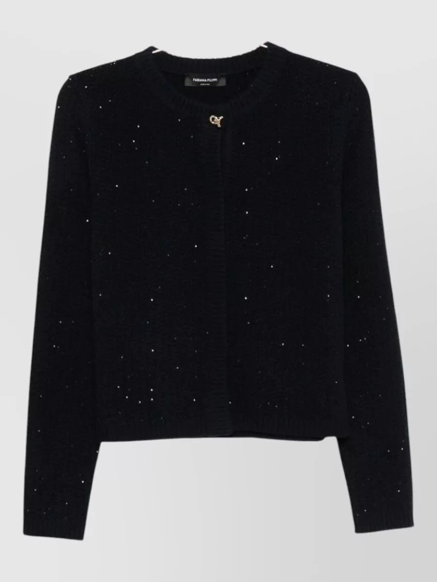 Fabiana Filippi wool blend waffle knit sequin embellished cardigan