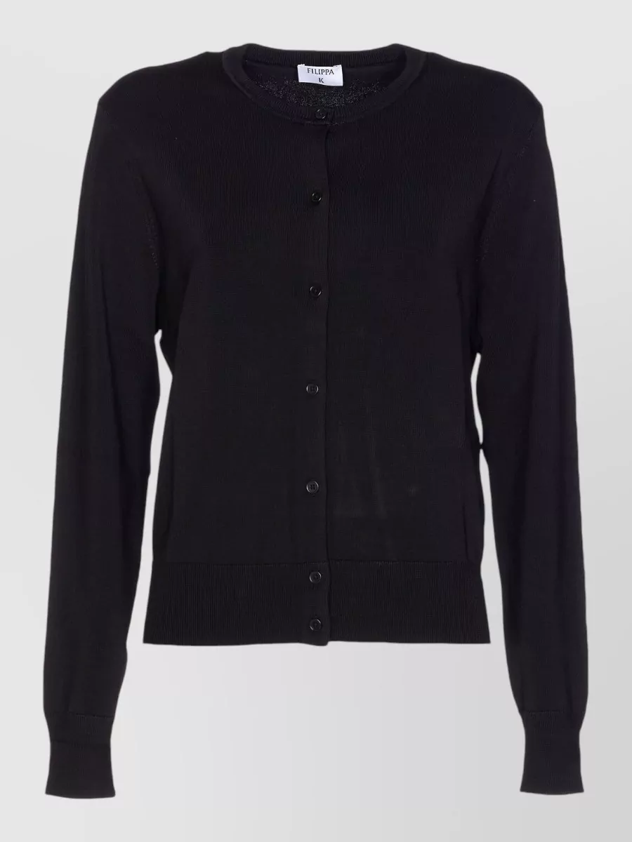 Filippa K glossy knit crewneck cardigan