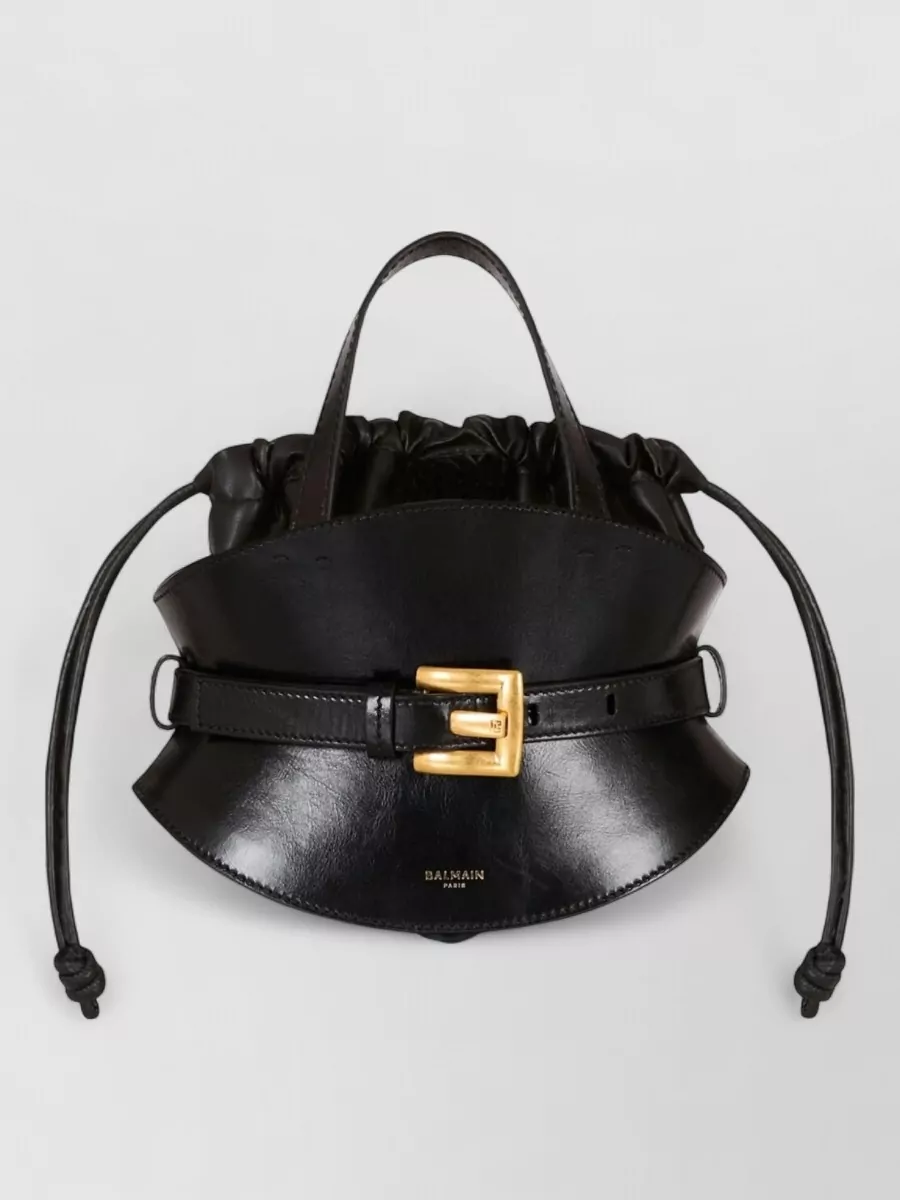 Balmain shuffle mini leather bucket bag