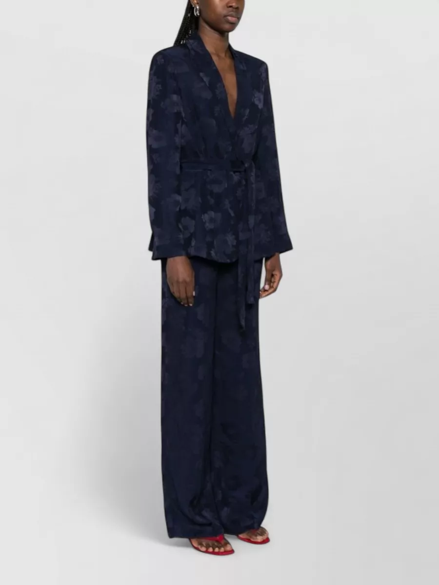 Forte Forte Belted Blazer Floral Pattern Long Sleeves Lapels