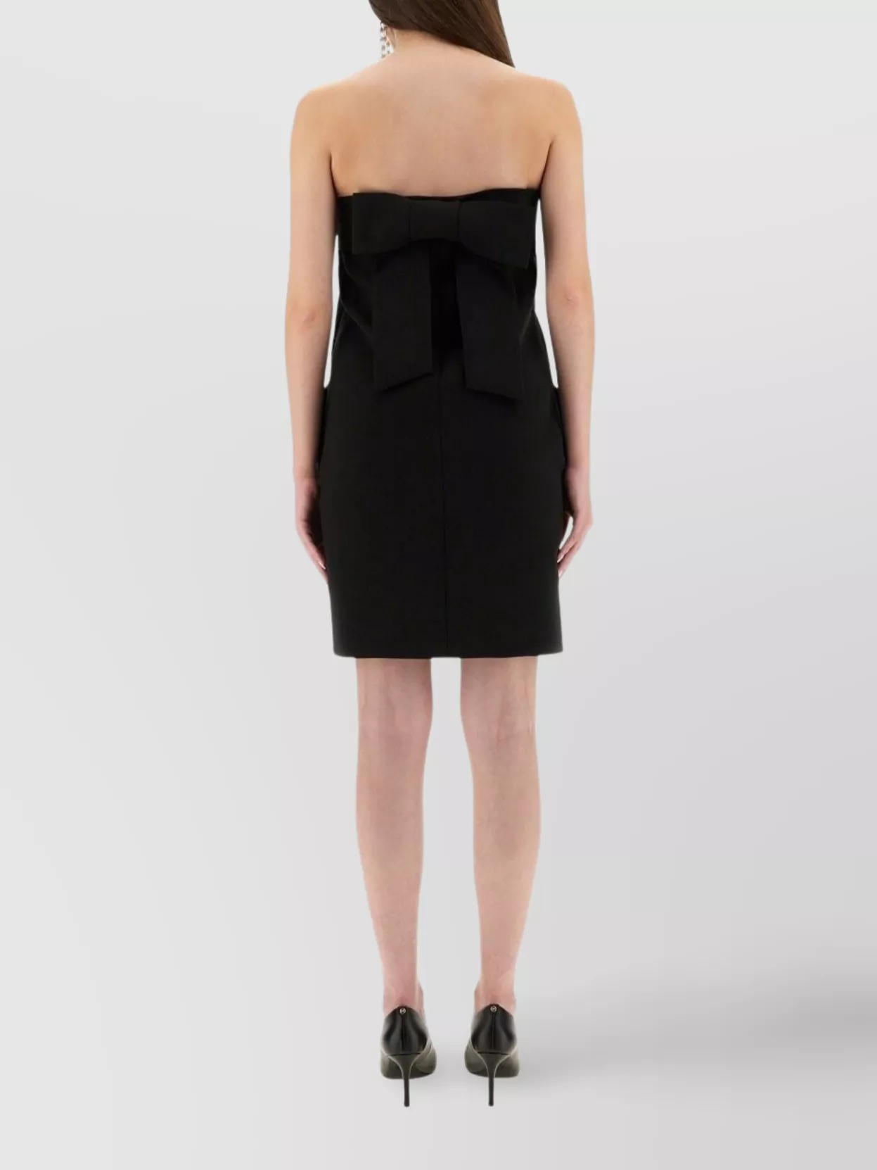 Moschino Strapless Dress With Bow Detail And Side Pockets