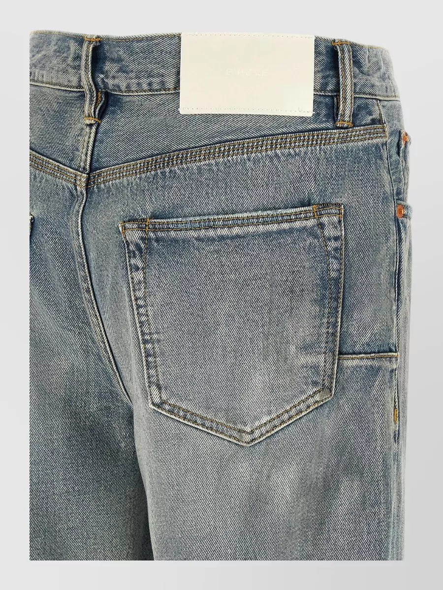 Purple Denim Mid-Rise Straight-Leg Jeans