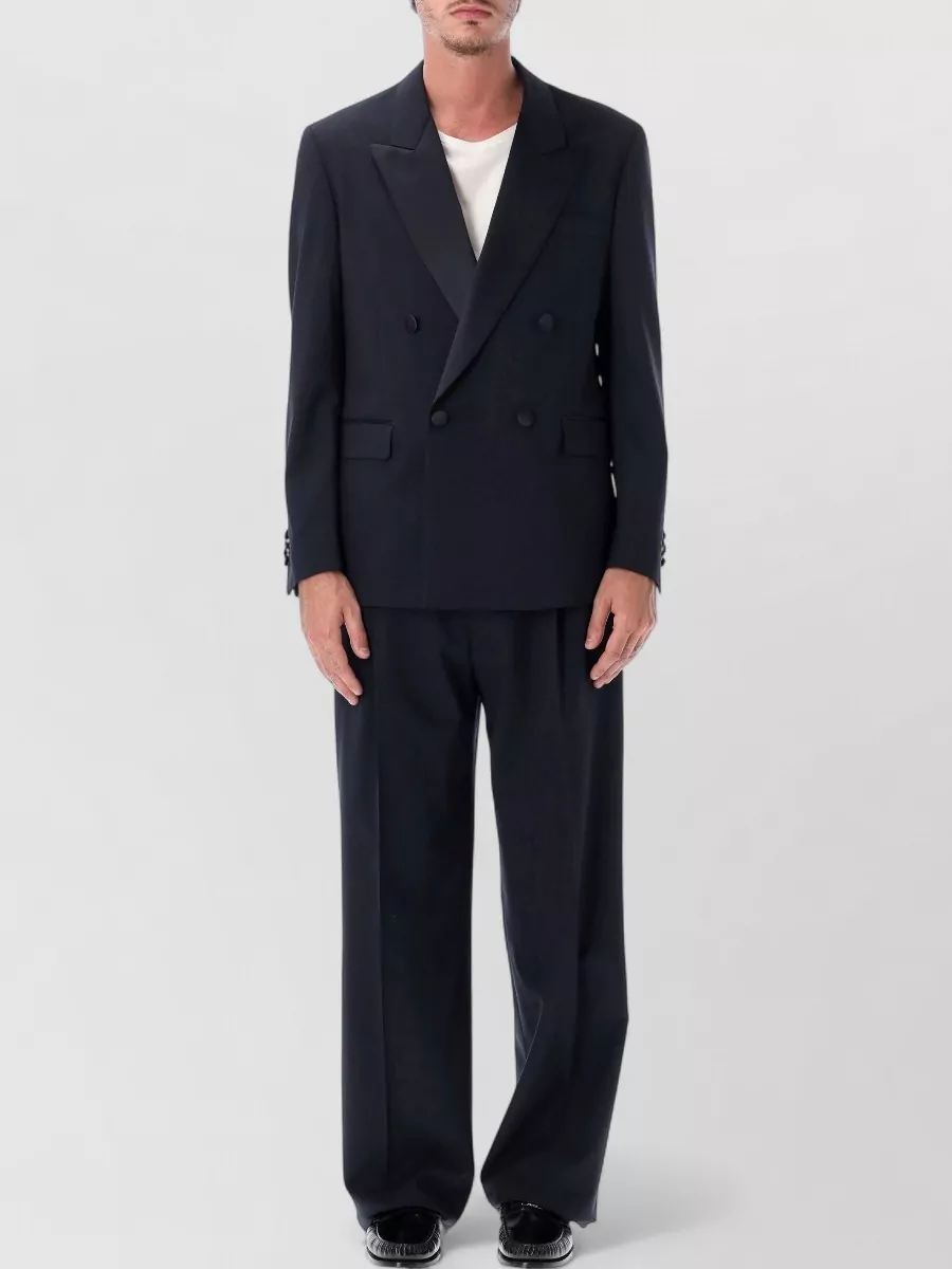 Lardini Virgin wool double-breasted tuxedo suit