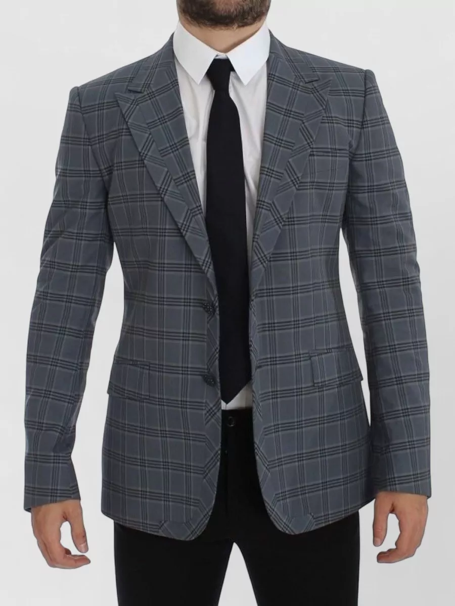 Dolce&Gabbana checked slim-fit single-breasted blazer