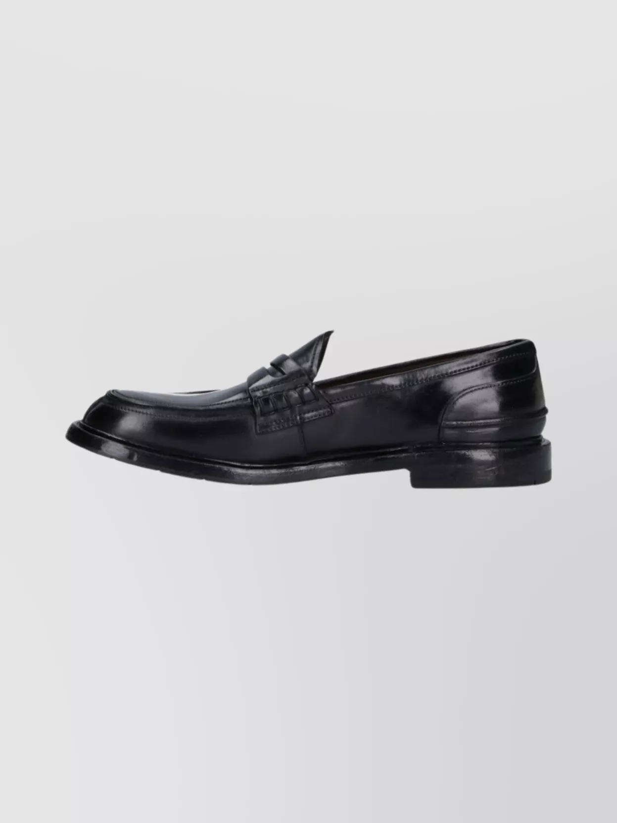 Premiata Round Toe Leather Loafers With Penny Strap