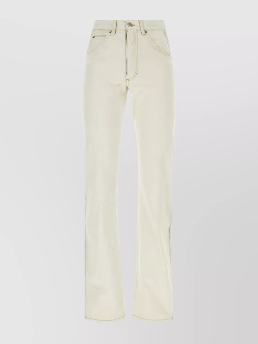 Shop Maison Margiela Wide-leg Cotton Denim Trousers In Cream