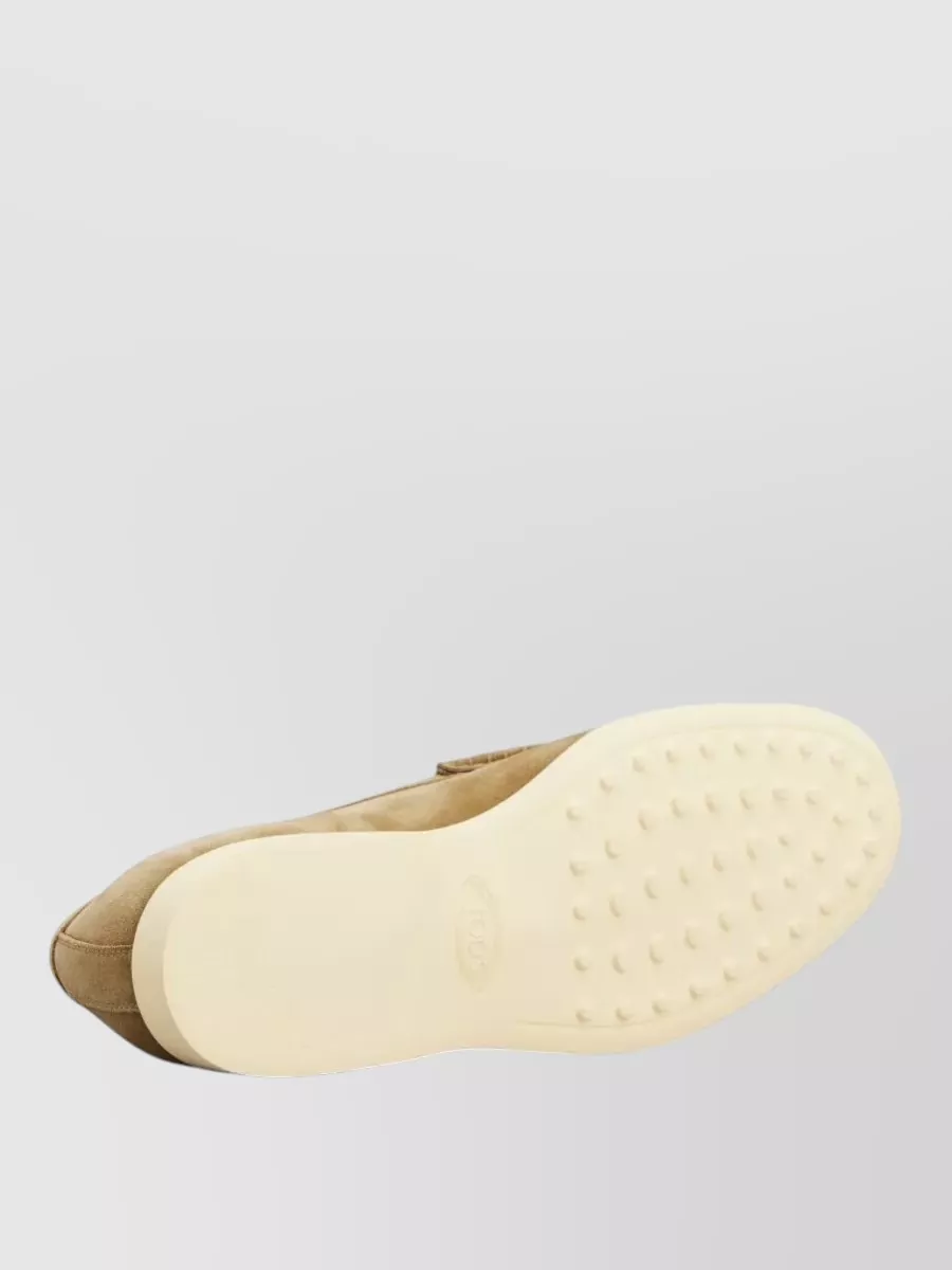 Tod's Suede Loafers Round Toe Rubber Sole