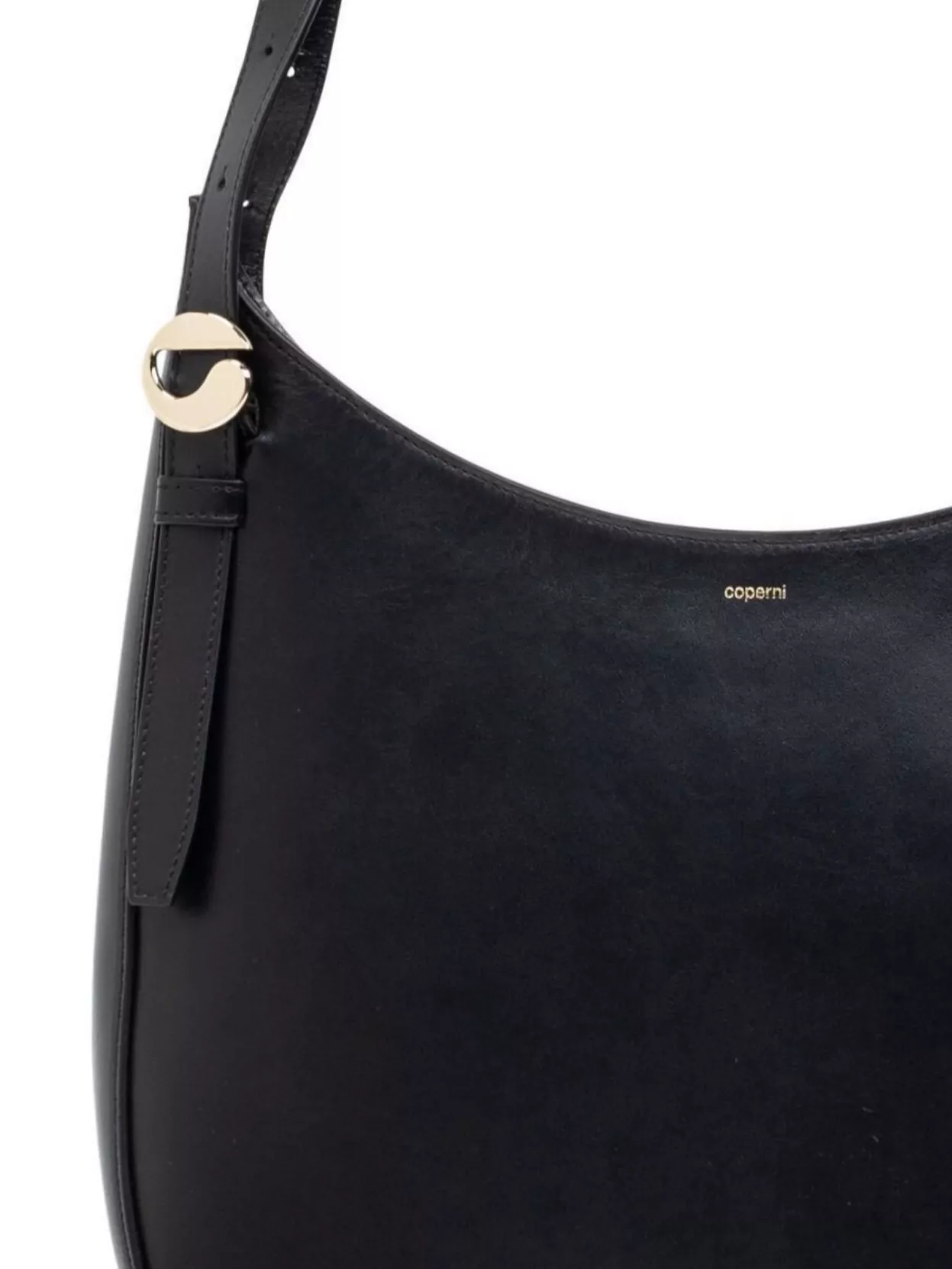 Coperni Curved Calf Leather Shoulder Bag With Strap