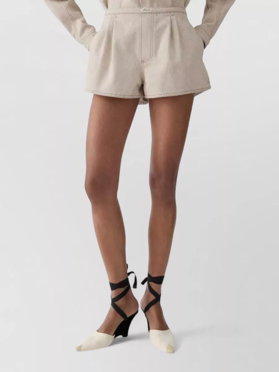 Jacquemus Denim Pleated Shorts