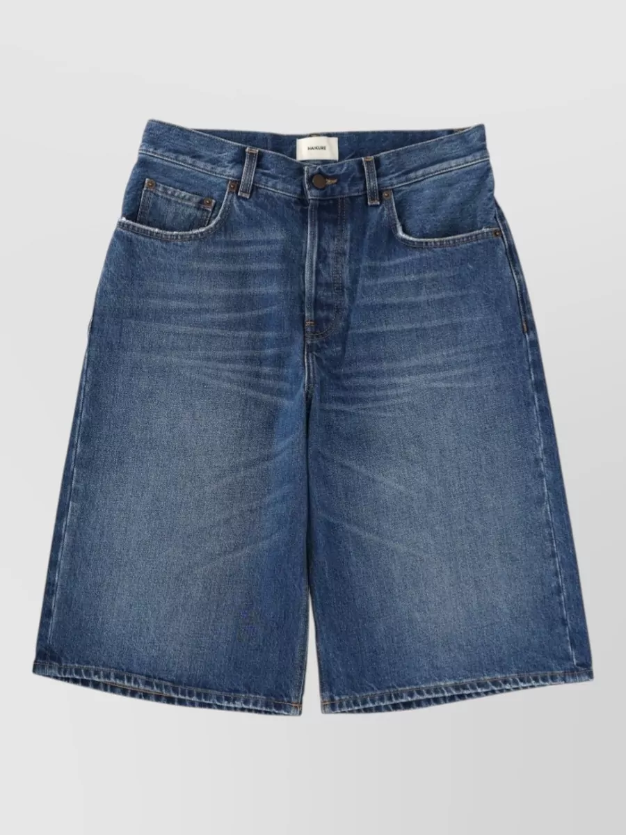 Haikure denim knee-length shorts