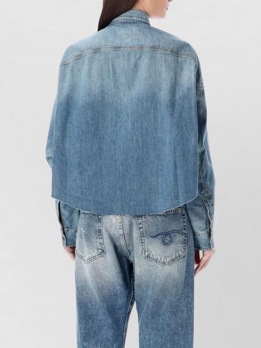 R13 Denim Oversized Cropped Shirt