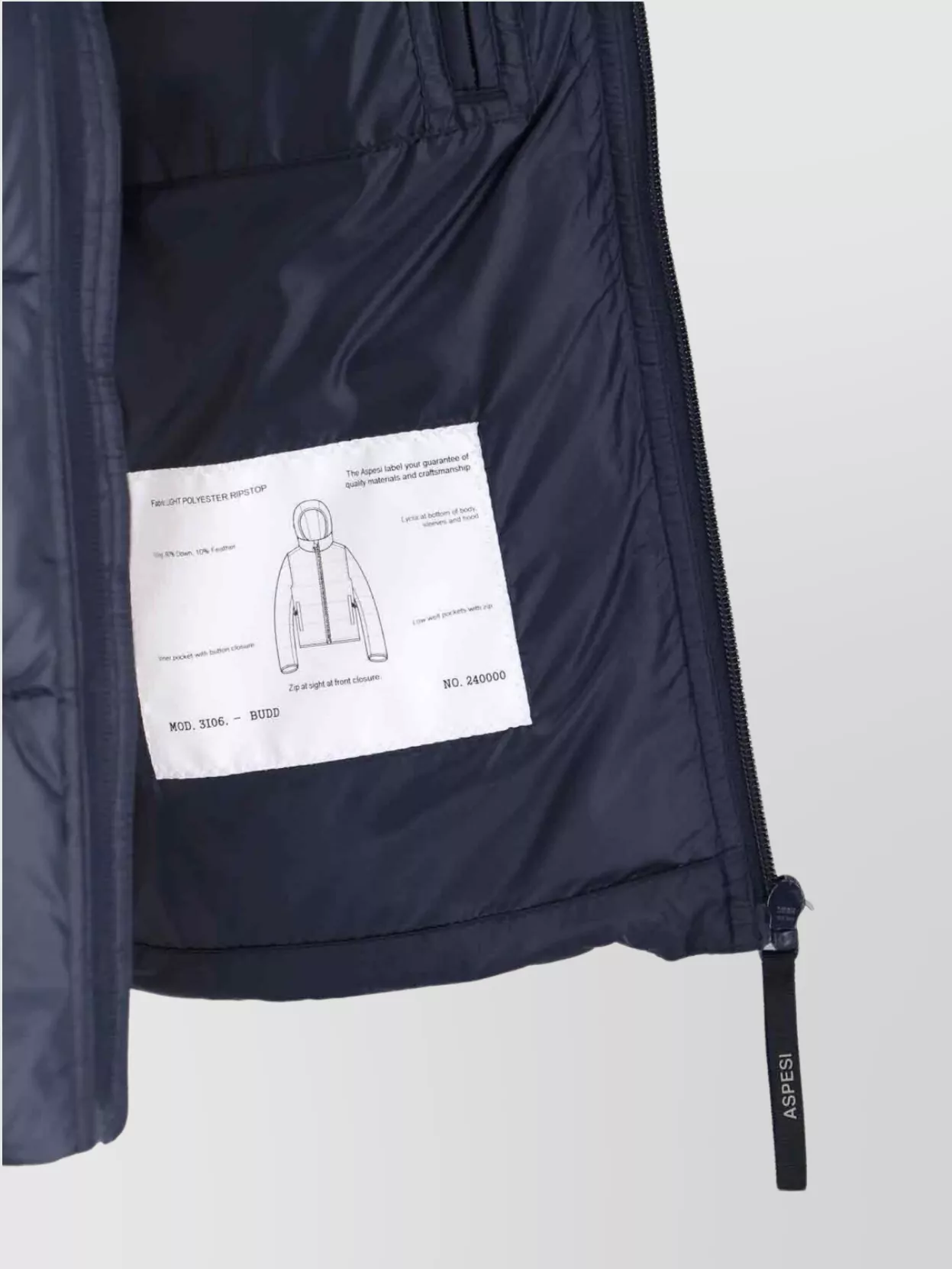 Aspesi Quilted Hooded Jacket Elastic Cuffs