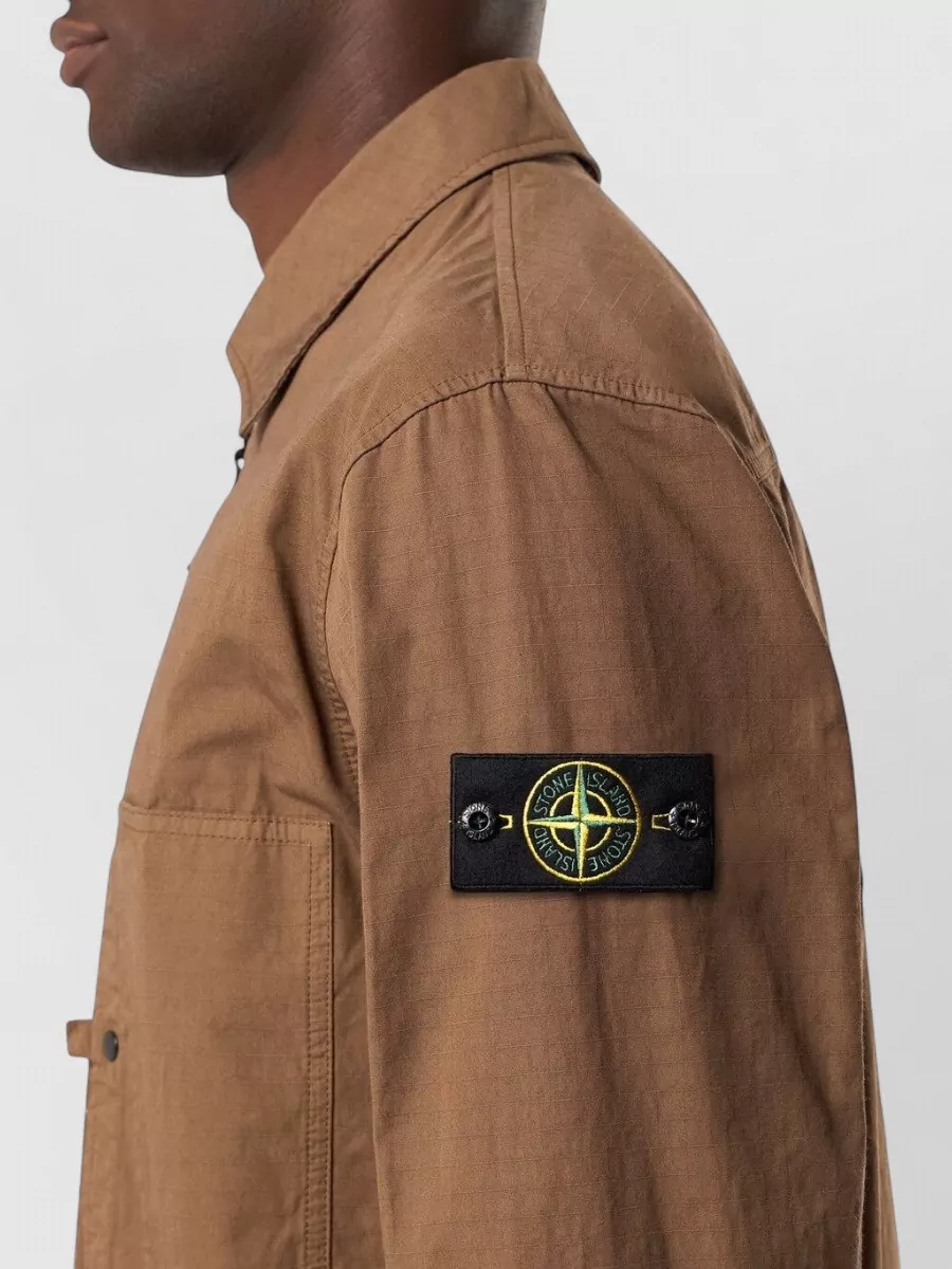 Stone Island Comfort Fit Collared Overshirt Long Sleeves