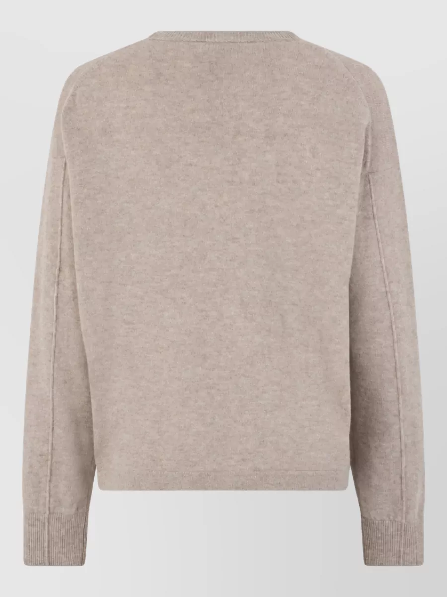 S Max Mara Cashmere Wool Long-Sleeve Crew-Neck Sweater