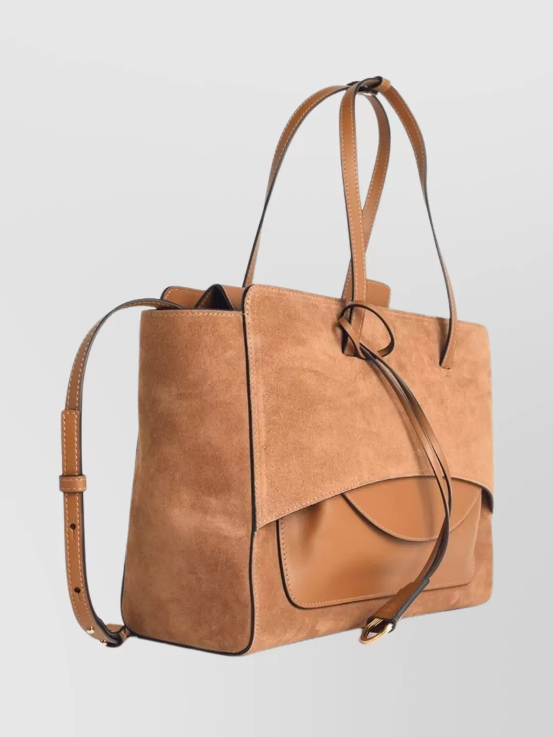 Hidesins Rectangular Suede Shoulder Bag Flap