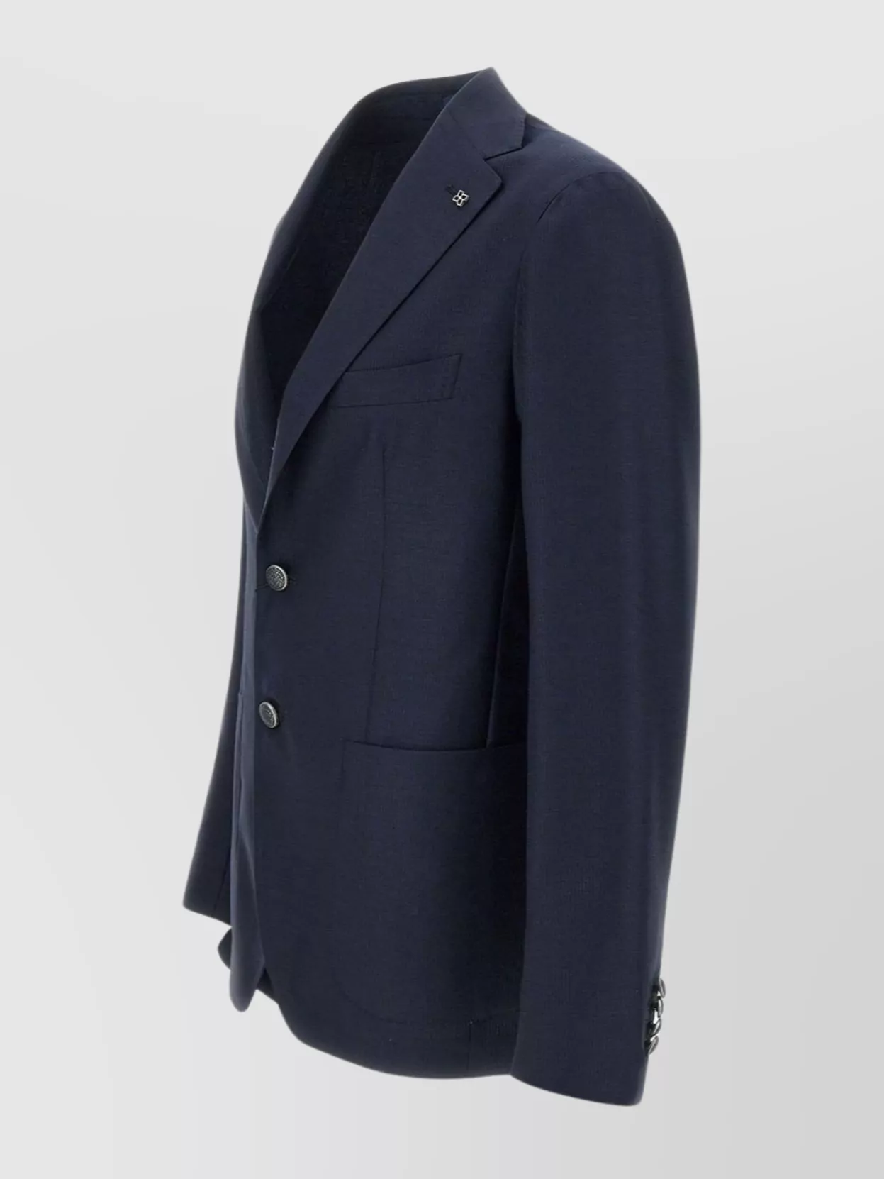 Tagliatore Montecarlo Blue Single-breasted Jacket With Notched Revers In Silk Man