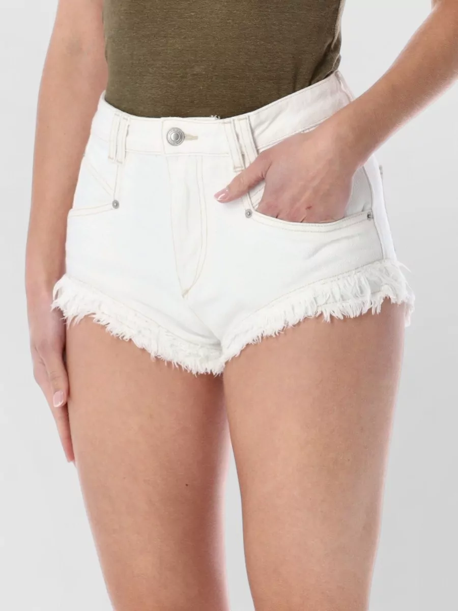 Isabel Marant Etoile Eneidala Denim Mini Shorts Belt Detail