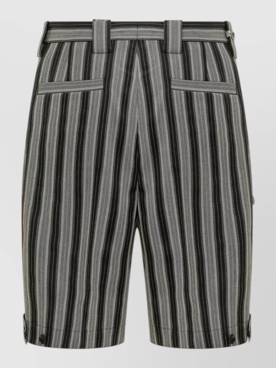 Versace Striped Wool Straight-Leg Trousers
