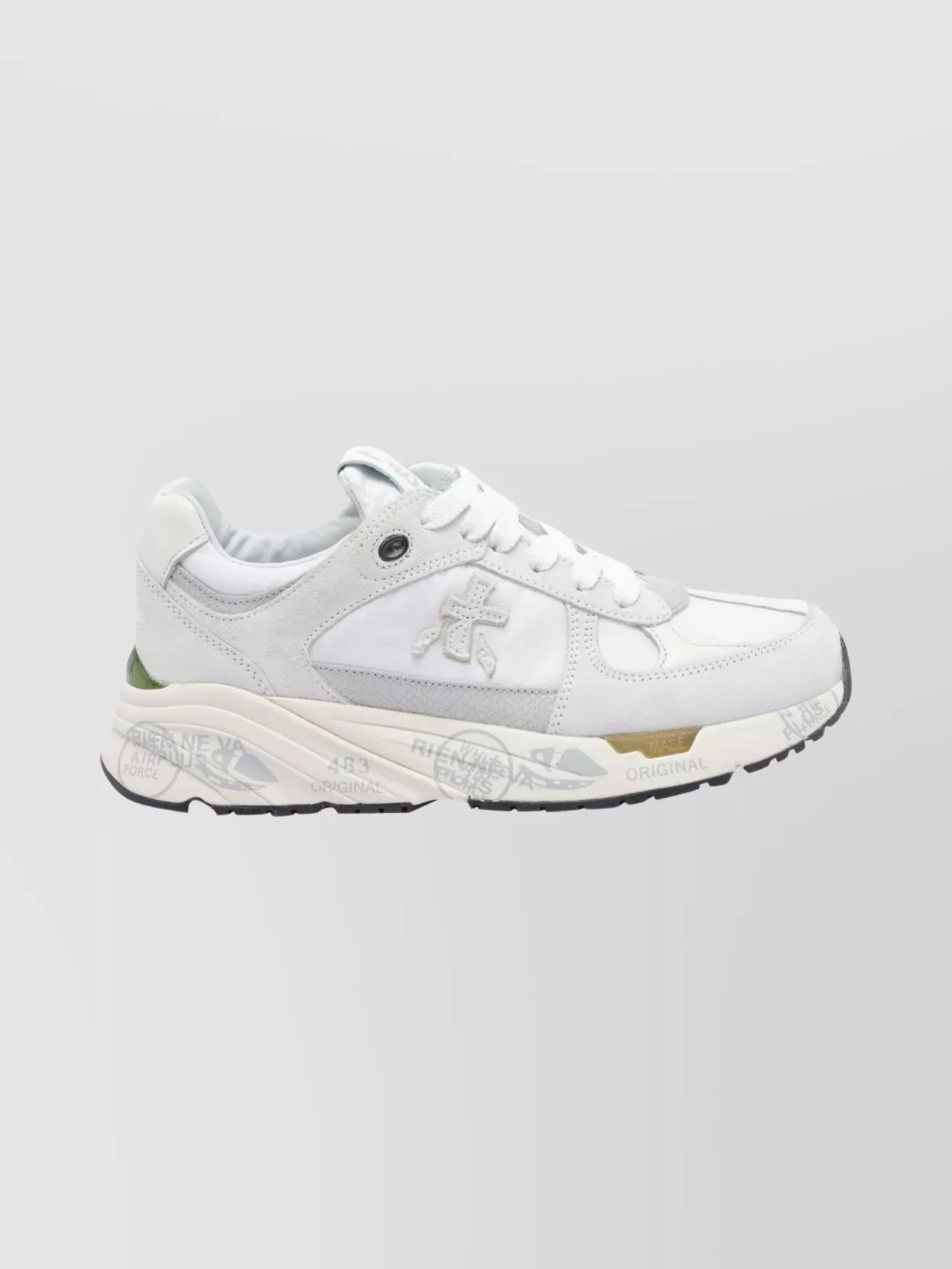 Premiata Casual Sneakers With Contrast Sole And Perforations