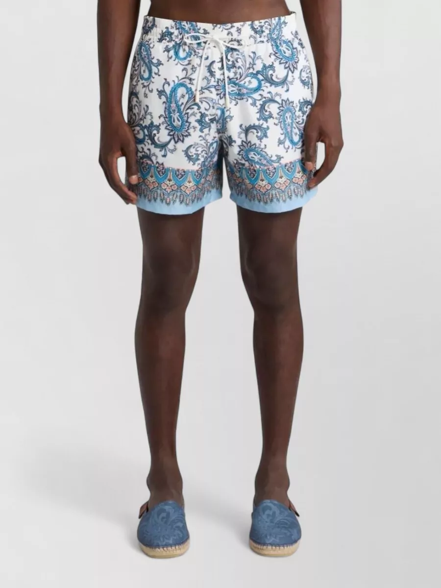 Etro Paisley Print Shorts Elastic Waistband