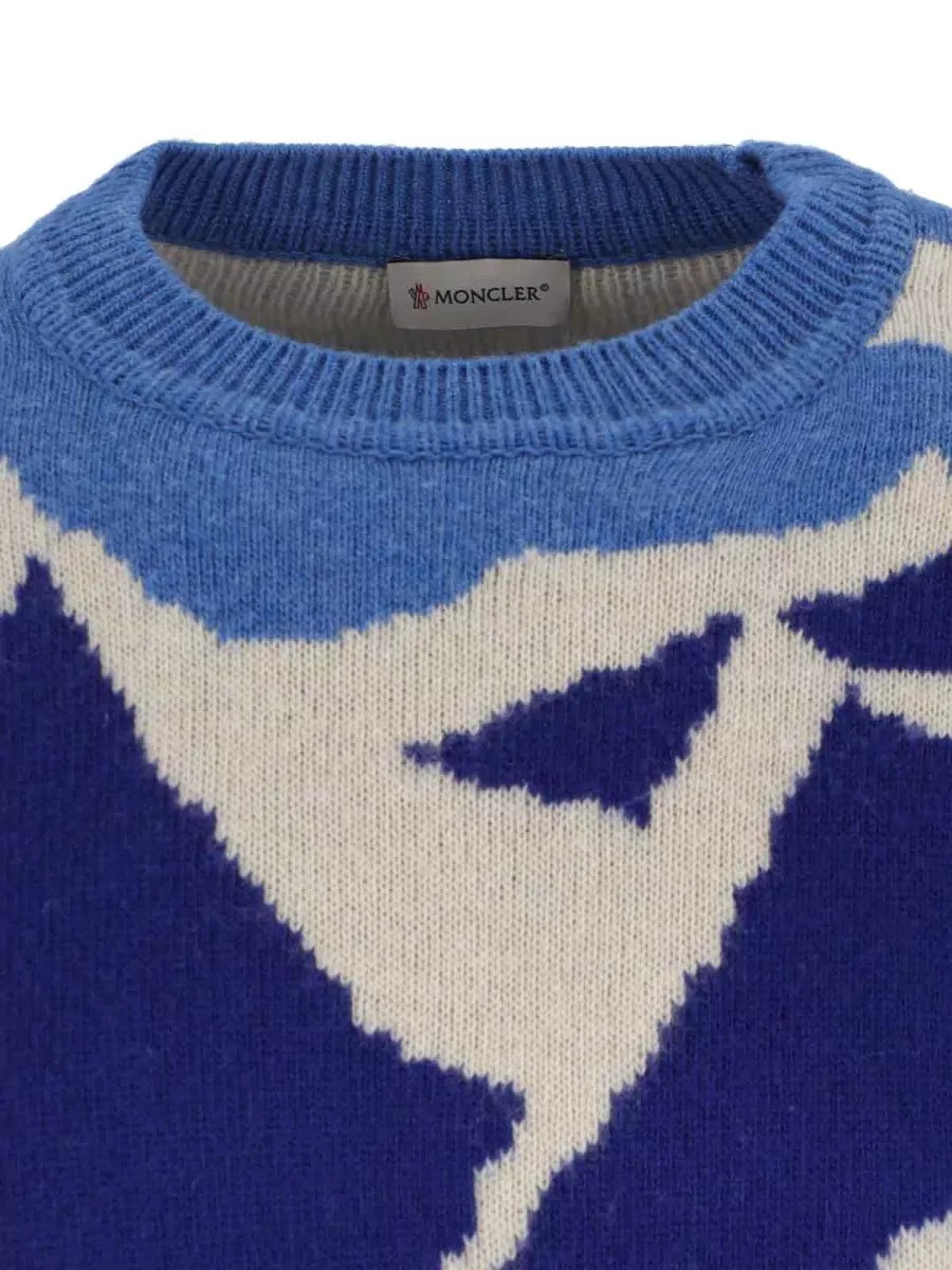 Moncler Ribbed Virgin Wool Crewneck Sweater