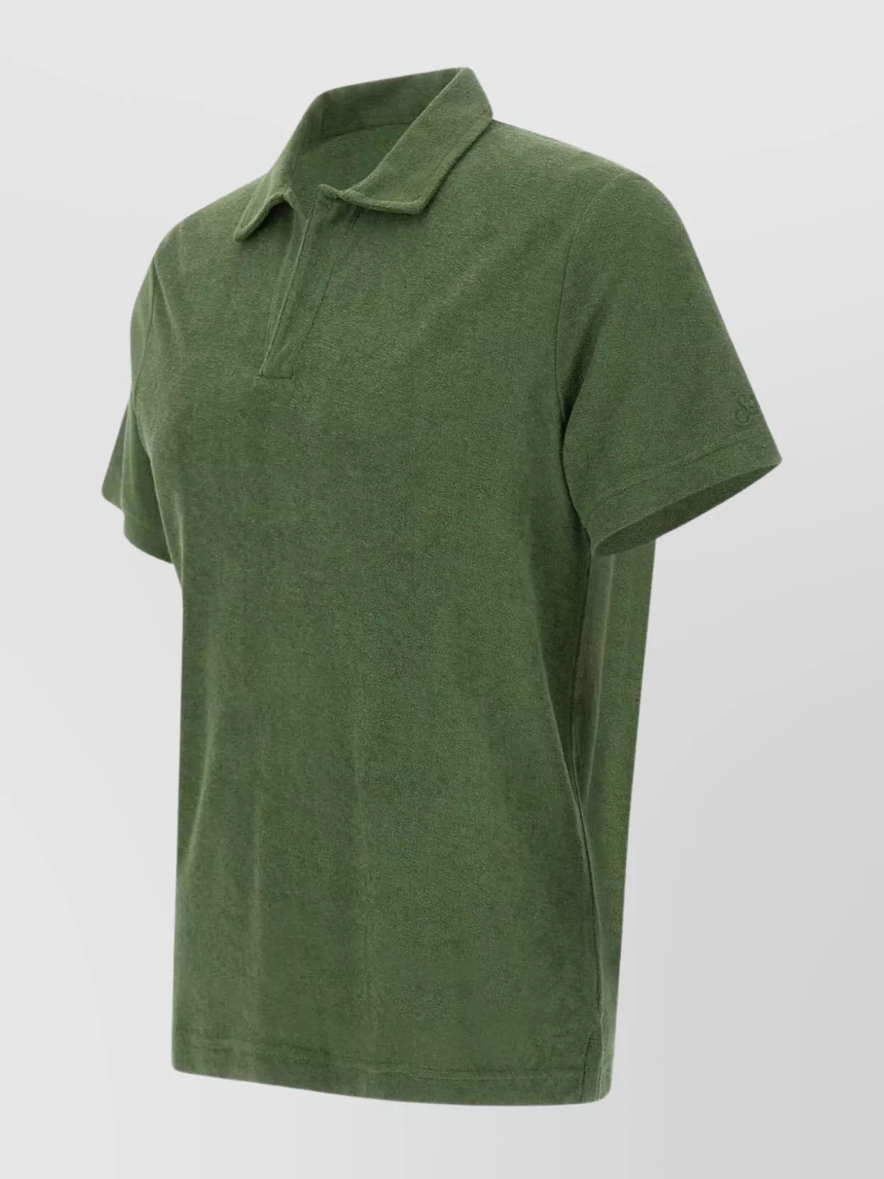 Mc2 Saint Barth Soft Texture Split Neck Polo In Green