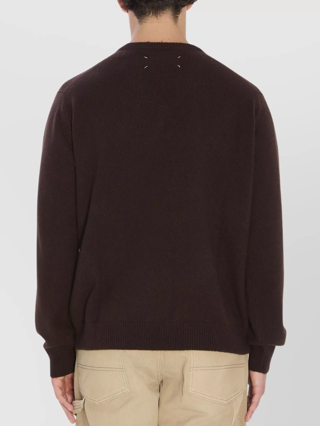 Maison Margiela V-Neck Cashmere Sweater Ribbed Hem
