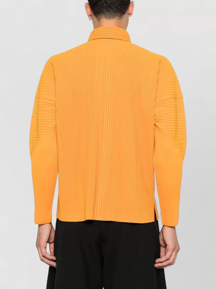 Homme Plisse Issey Miyake Long Sleeve Ribbed Shirt Side Slits