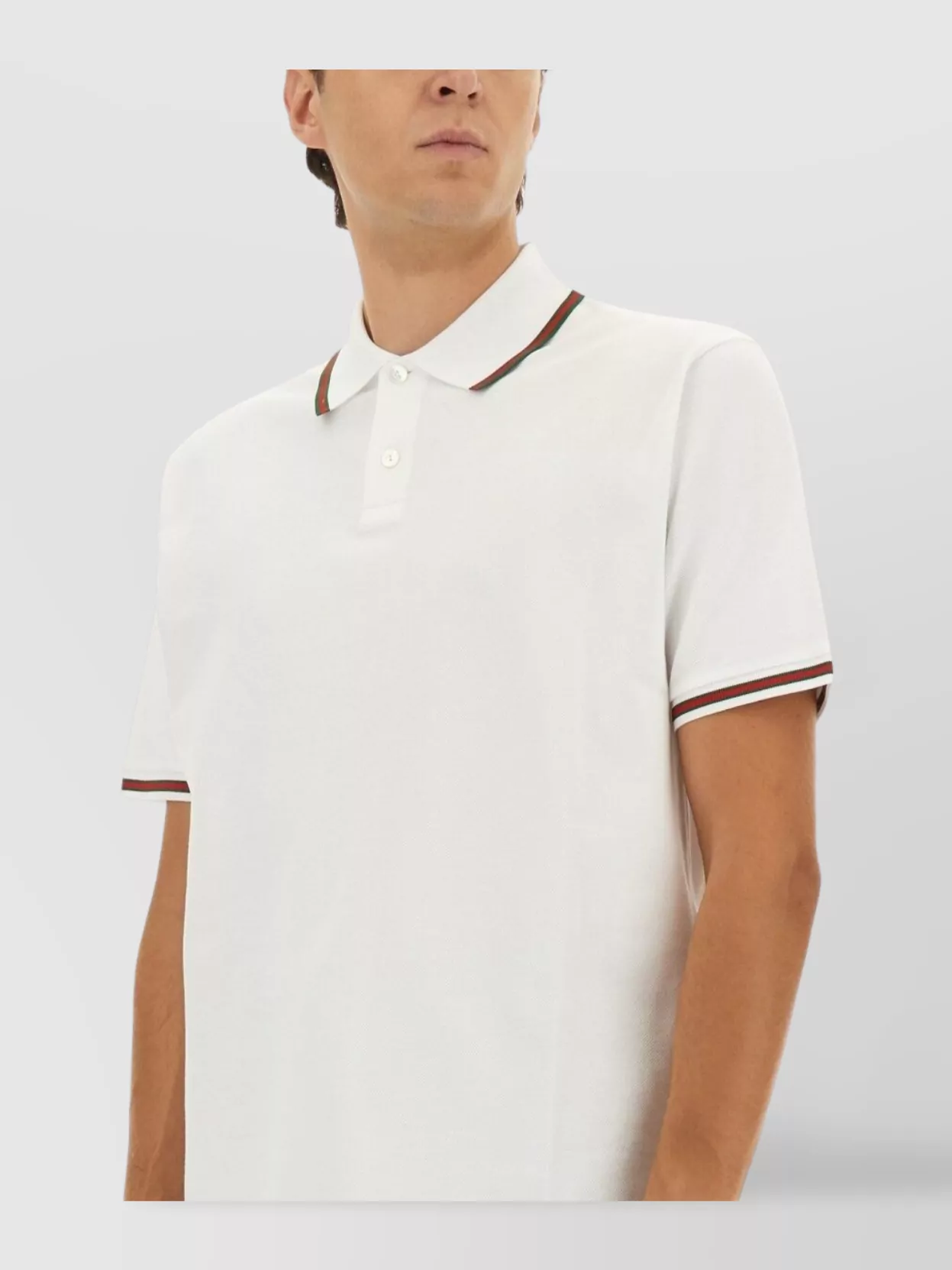 Gucci Embroidered Polo Shirt Ribbed Collar Design