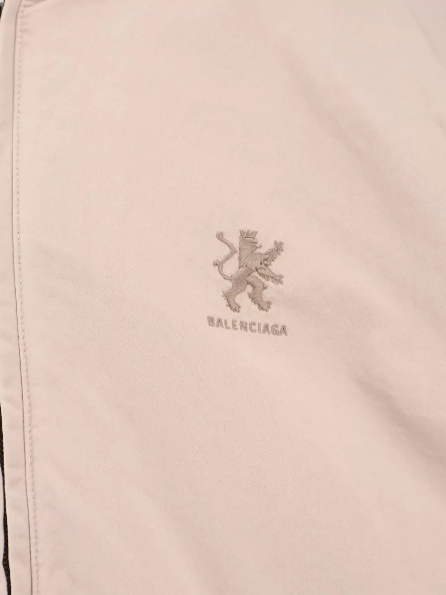 Balenciaga Cotton Blend Hooded Jacket Embroidered Logo